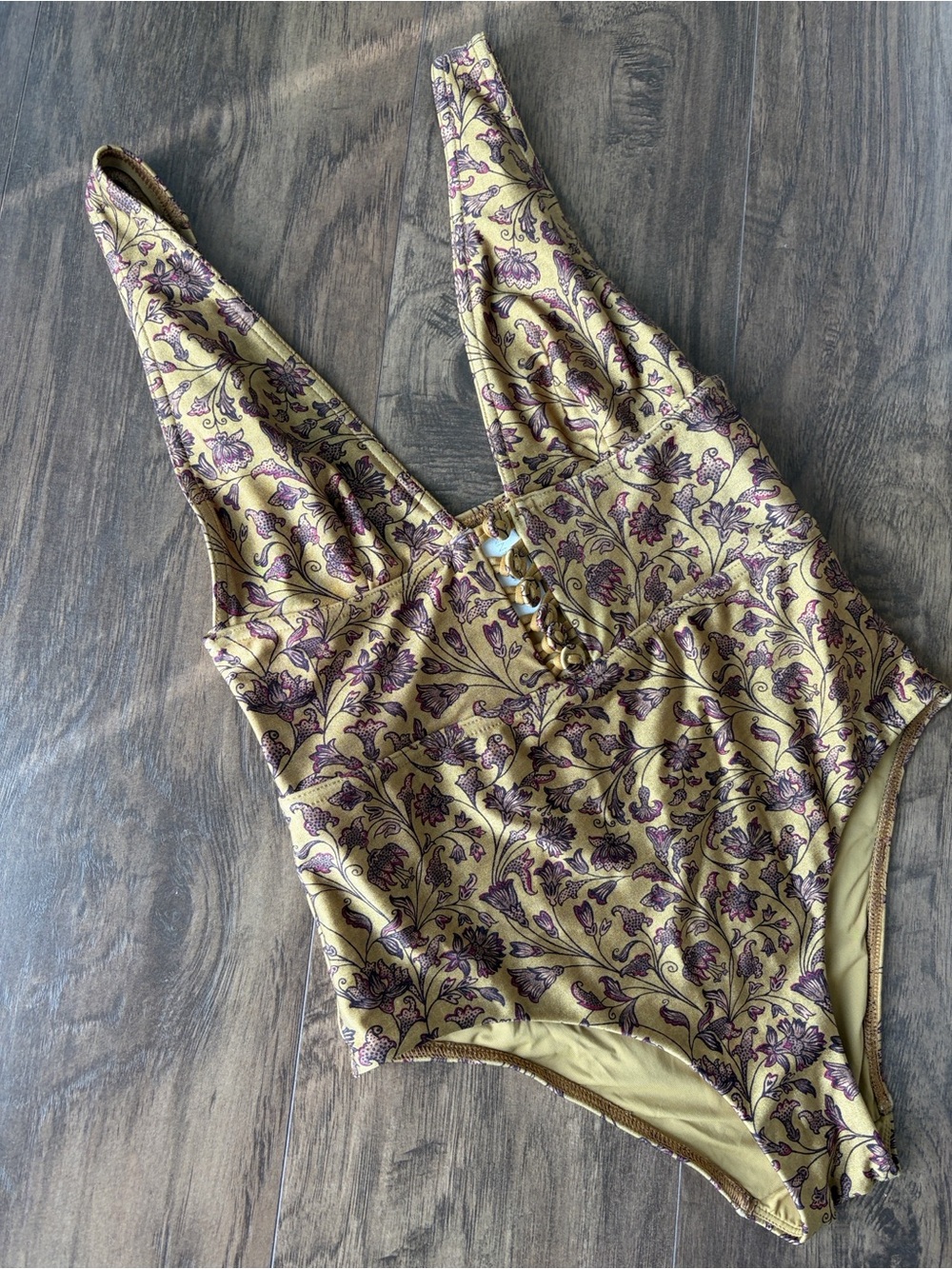 Zimmerman Floral One-Piece Swimsuit in Gold  and neutral tones